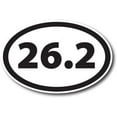 thumbnail image 1 of 26.2 Marathon Black Oval Car Decal 3" x 5", 1 of 3