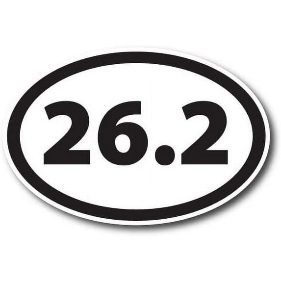 26.2 Marathon Black Oval Car Decal 3" x 5"