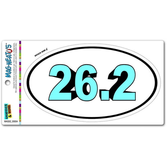 26.2 Marathon Bold Blue - Runner Running Euro Oval MAG-NEATO'S(TM) Car/Refrigerator Magnet