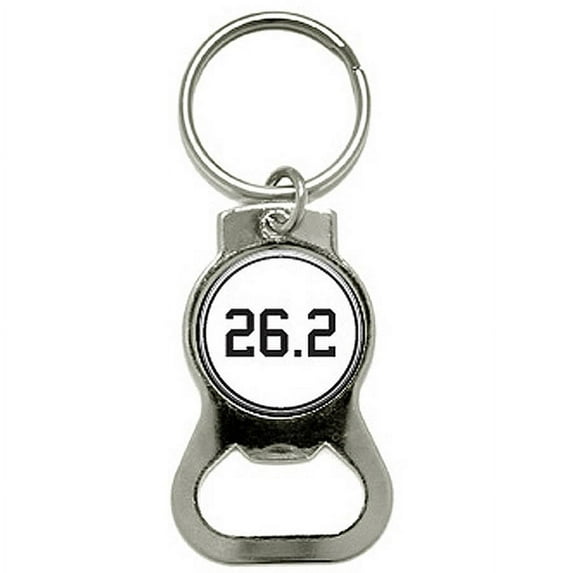 26.2 Marathon Bottle Cap Opener Keychain Ring