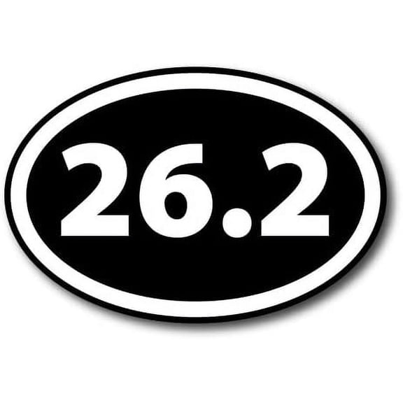 26.2 Marathon Inverted Black Oval Car Decal 3" x 5"