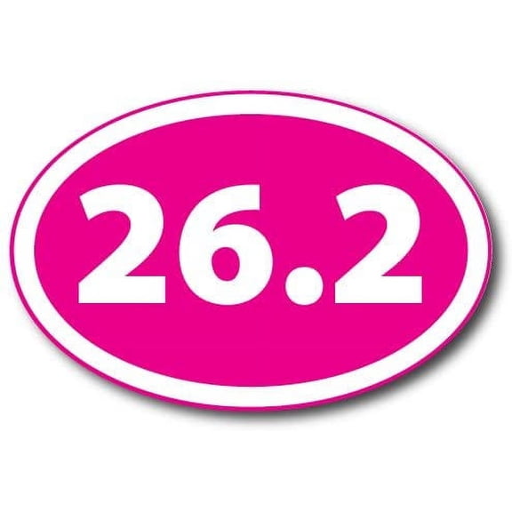 26.2 Marathon Inverted Pink Oval Car Decal 3" x 5"