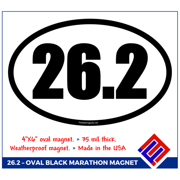 26.2 Marathon Oval Car Magnet