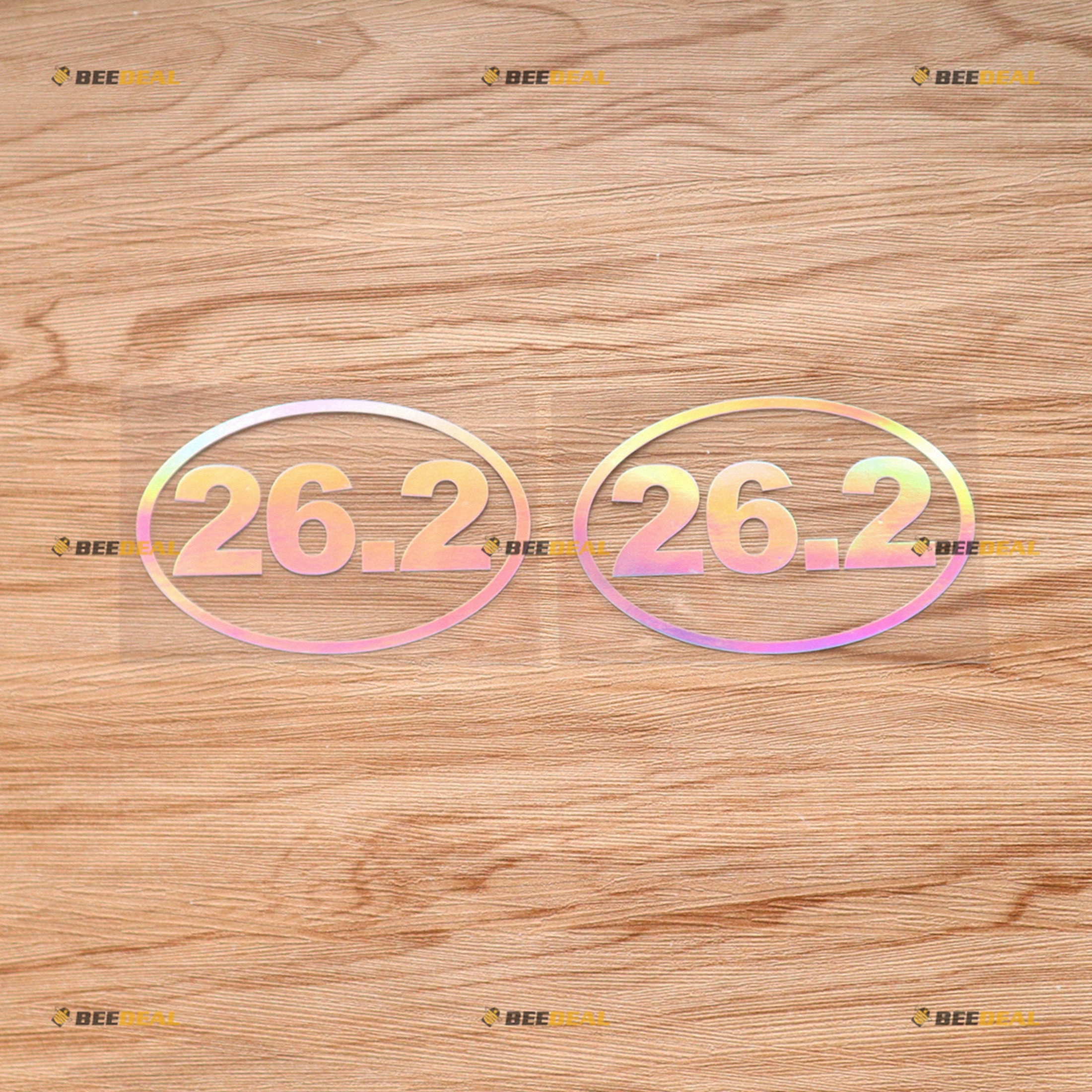 26.2 Marathon Run Oval Runner Sticker Decal Vinyl - 2 Pack Holographic ...