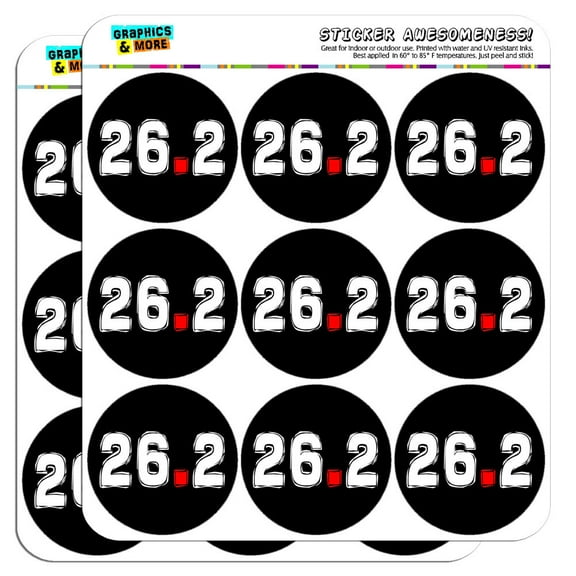 26.2 Marathon Running 2" Scrapbooking Crafting Stickers