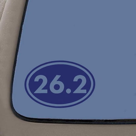 26.2 Marathon Vinyl Decal | 5.25-Inches By 3.5-Inches | Blue Vinyl | Car Truck Van SUV Laptop Macbook Wall Decals