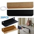 thumbnail image 1 of 26/20Pcs Edge Finger Pulls Adhesive Drawer Pulls Black/Gold Finger Edge Pulls Aviation Aluminum Concealed Handle No Drill Furniture Handles, 1 of 8