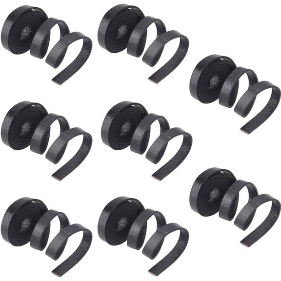 26.24 FT 3/8inch Wide Leather Lace Strips Black Flat Leather Cord Lychee Pattern Leather Strap