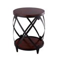 thumbnail image 1 of 26.25 x 20 x 20 in. Black & Chestnut Solid Wood Round End Table, 1 of 1