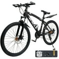 thumbnail image 1 of 26/27.5 inch Mountain Hardtail Mountain Bike for Men/Women, 27 Speed Twist Shifting, Front or Dual Suspension, Comfort Saddle, Purple/Black/White, 1 of 11