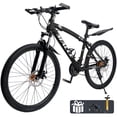thumbnail image 1 of 26/27.5 inch Mountain Hardtail Mountain Bike for Men/Women, 27 Speed Twist Shifting, Front Suspension, Comfort Saddle, Purple/Black/White, 1 of 11