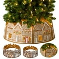 thumbnail image 1 of 26/28-Inch LED Gingerbread Christmas Tree Collar Xmas Tree Skirt with String Light Xmas Artificial Trees Stand Base Ring Cover Decoration, 1 of 7