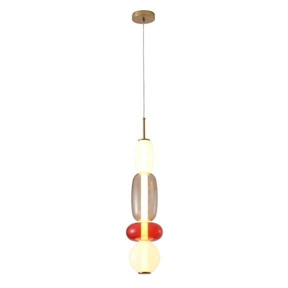 Design Living LED Pendant, White, Grey, Red