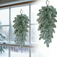 thumbnail image 1 of 26.3 Inch Faux Snow Christmas Swag, Frosted Real Touch Norfolk Pine Teardrop Swag for Front Door, Fireplace Mantle, and Staircase Holiday Decorations, Indoor Outdoor Xmas Decor, 1 of 7