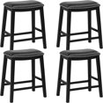 26" Counter Height Bar Stools Faux PVC Leather Farmhouse Barstools w