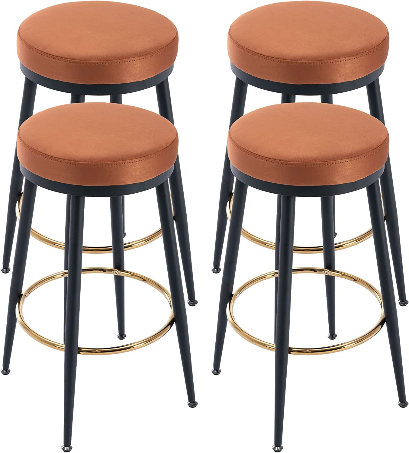 26" Counter Height Barstools Suede Counter Stool Backless Modern Bar ...