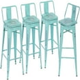 26" Swivel Bar Stools Counter Height Stools with Backs Wood Seat