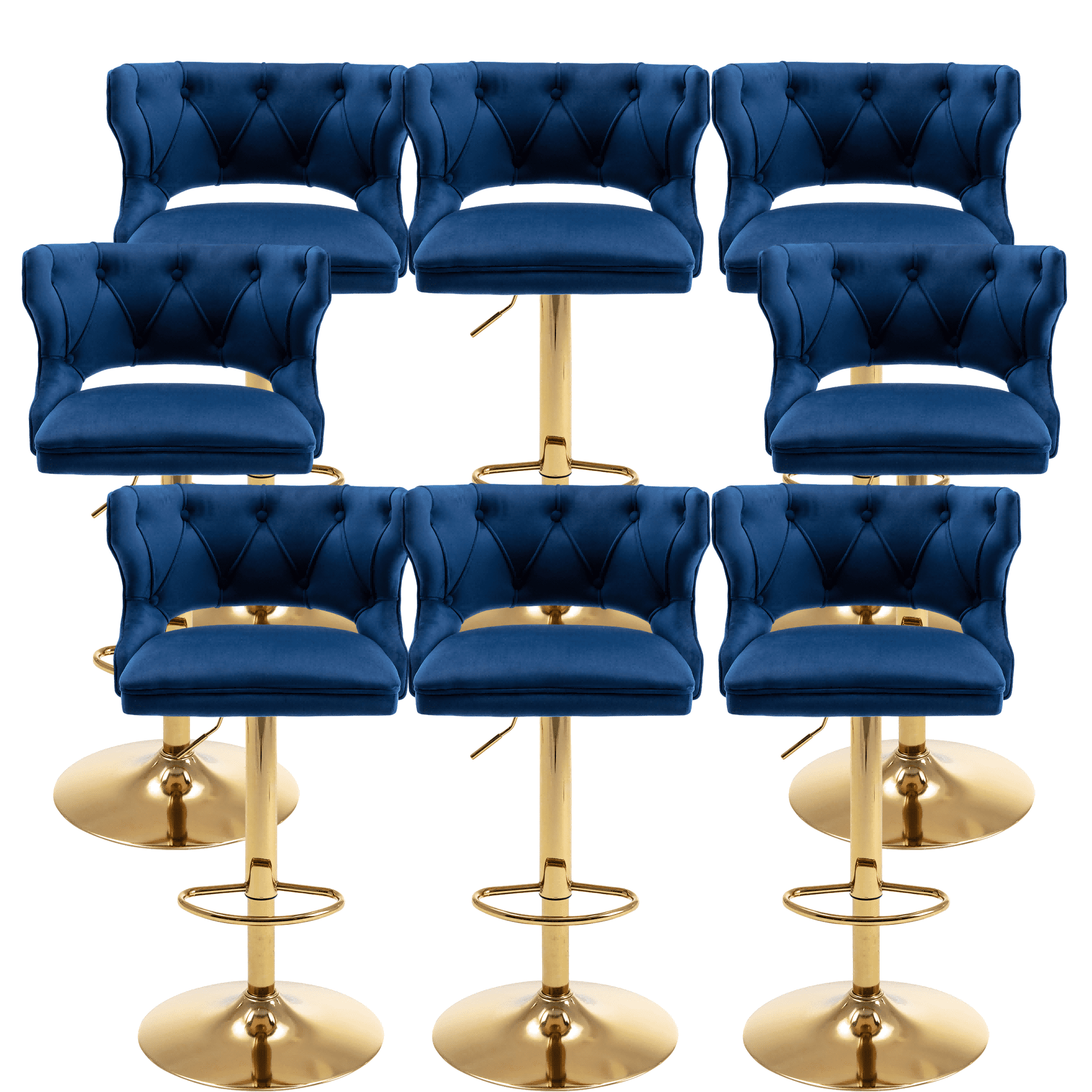 26-35 Inch Bar Stools, Counter Height Adjustable Swivel Barstools High Bar Chairs with Back ...