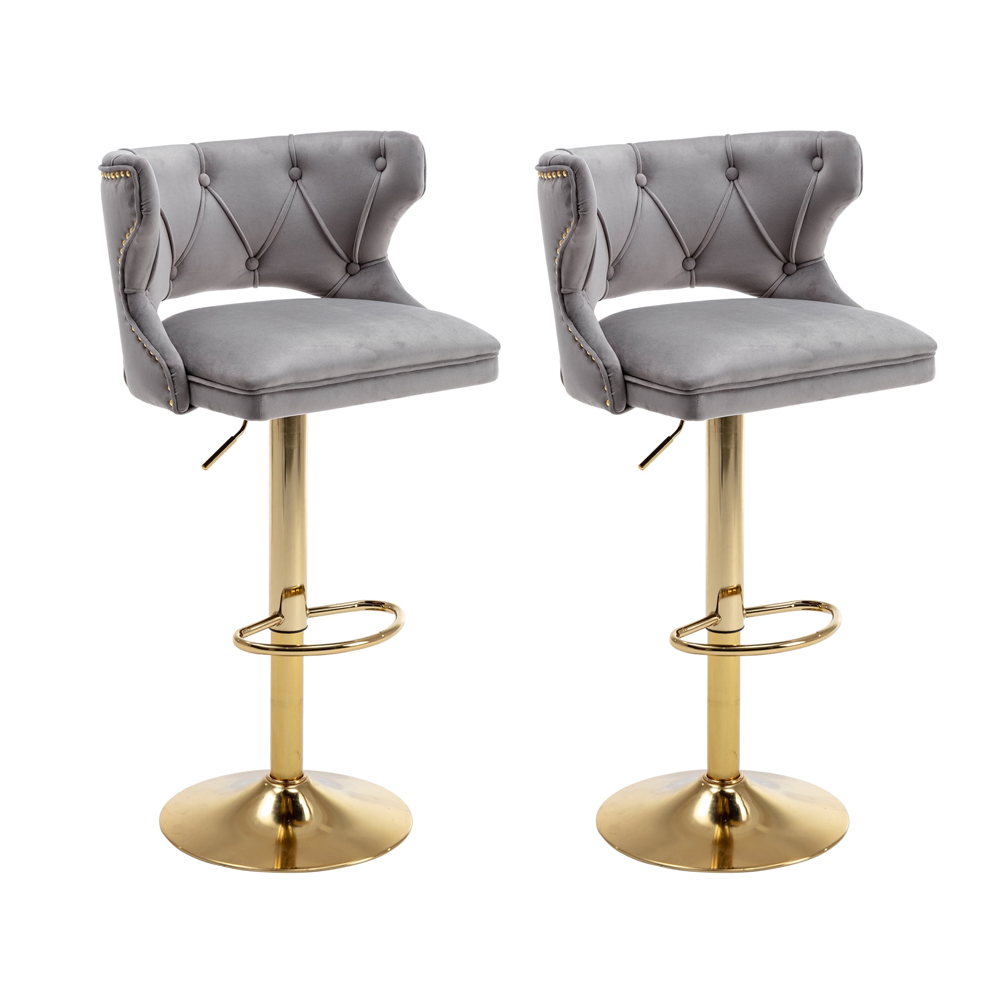 26-35 Inch Bar Stools, Counter Height Adjustable Swivel Barstools High ...