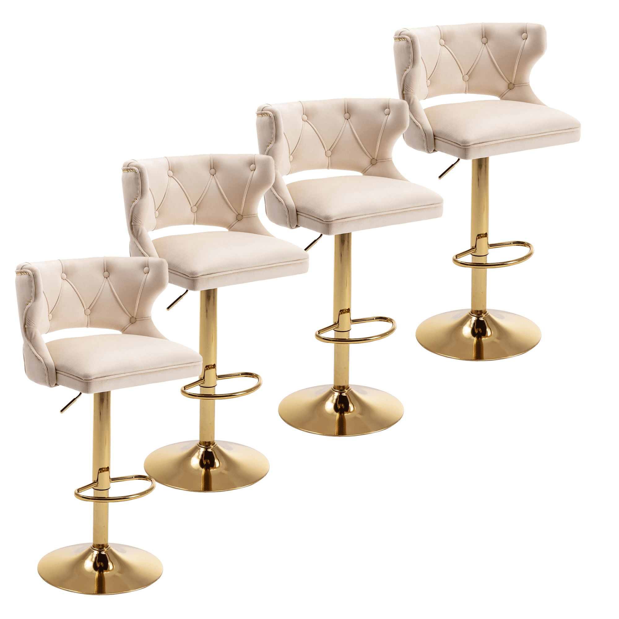 26-35 Inch Bar Stools, Counter Height Adjustable Swivel Barstools High Bar Chairs with Back ...