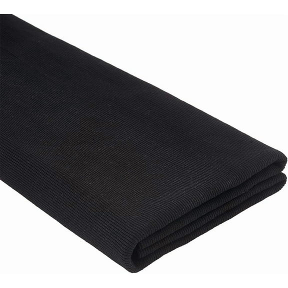 26.37 Inch x 1.48 Yard Cotton Knit Fabric Ribbing Cuffs Cotton Ribbing Knit Fabric for DIY Cuff Natural Rib Knit Cotton Fabric Material for DIY Sewing Cuffs Waistband Material Apparel Cloth Black