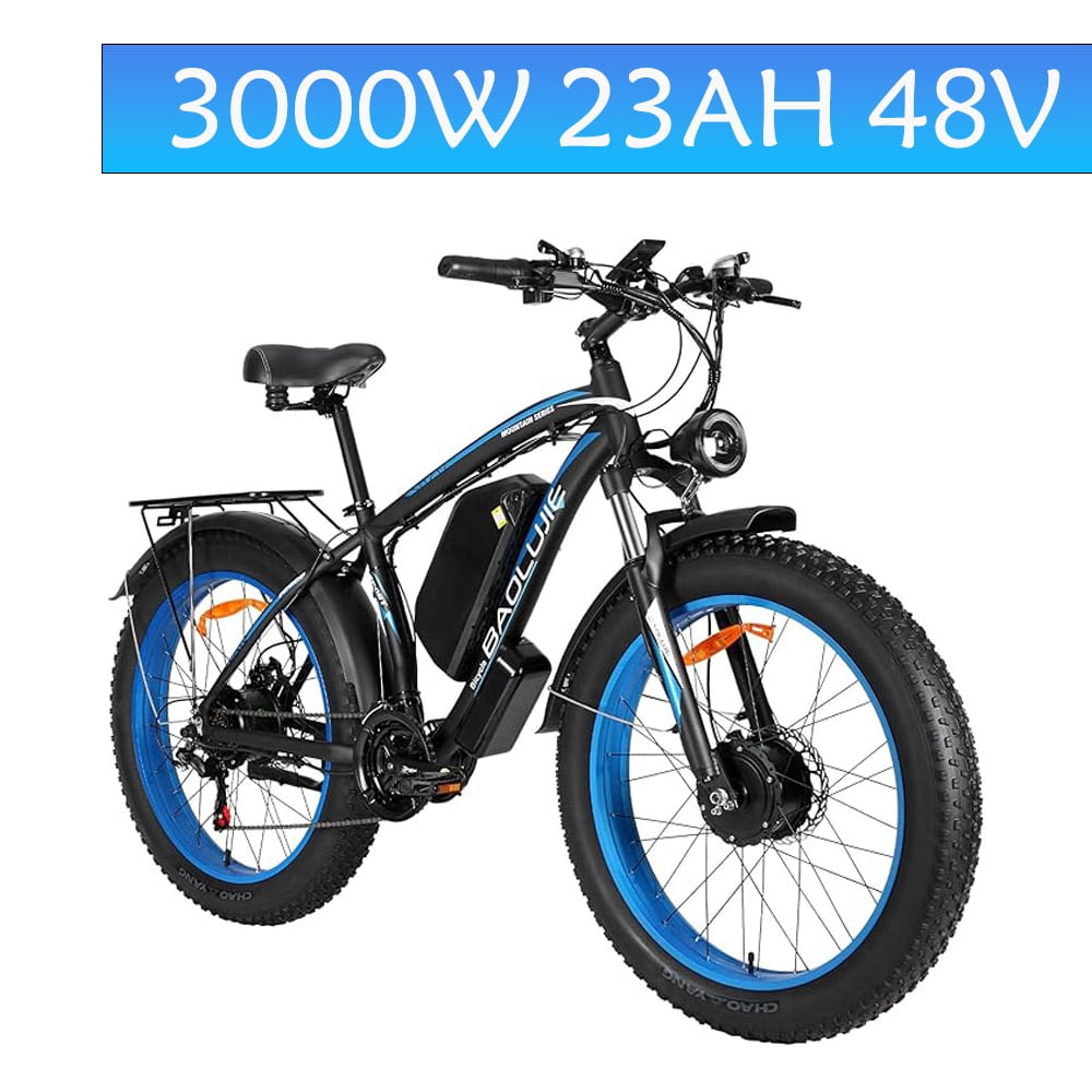 26*4.0 inch electric bike 3000W Dual Motor 48V23 AH Removable Battery