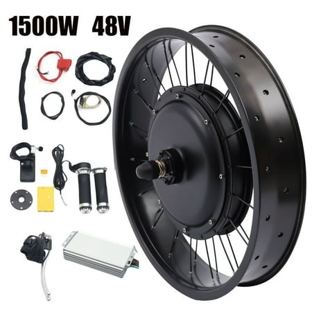 26" 48V 1500W Electric Bicycle Conversion Kit Fat Tire Rear Hub Motor LCD