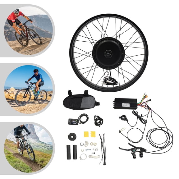 26" 48V 1500W Electric Bicycle Front Wheel Hub Motor LCD E-Bike Conversion Kit