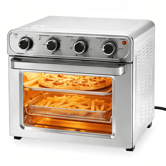 26.4QT Air Fryer Toaster Oven Combo, 4-in-1 Convection Oven with Accessories, Large Capacity Stainless Steel Countertop Oven, Up to 450F