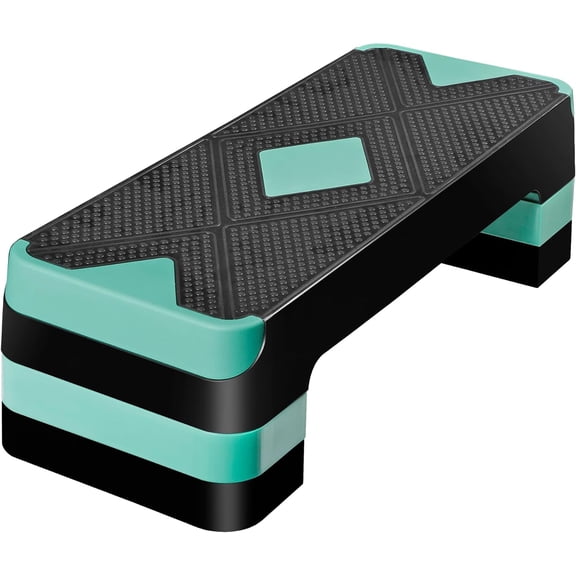 26.5 Inch Aerobic Exercise Step Platform for Home Gym, 4 6 8Adjustable Risers for Step up Fitness Workout, Stepper Step Trainer(xxw)