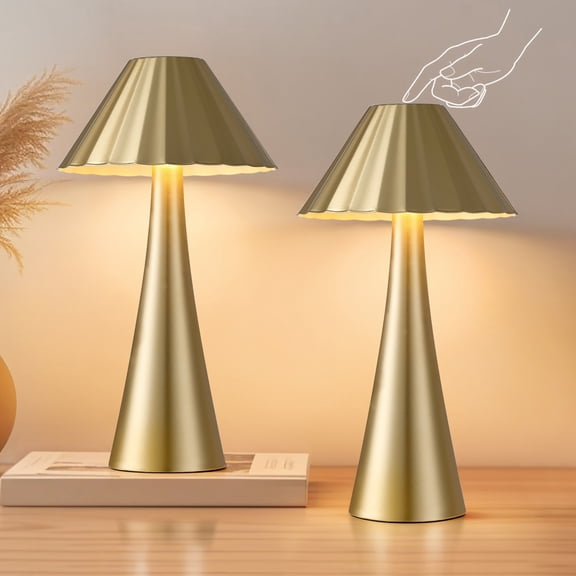 26.5" Modern Touch Control Table Lamps with USB Ports, Dimmable LED Metal Desk Light, Set of 2