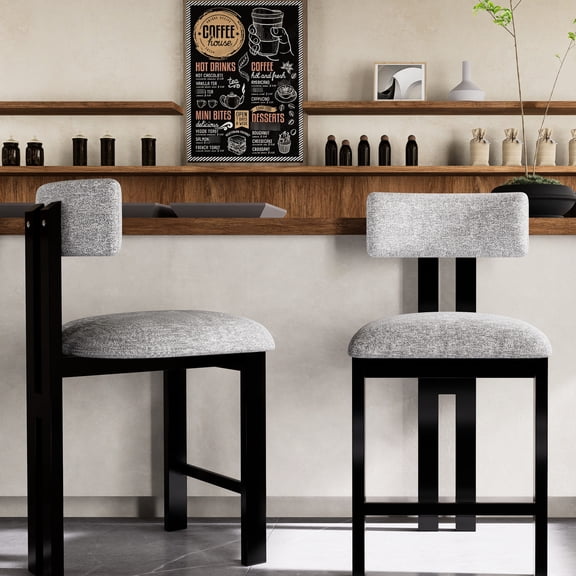 26.5'' Round Stools for Home | Stylish Option for Indoor Spaces | Iron Frame and Soft Fabric | Suits Different Interior Styles