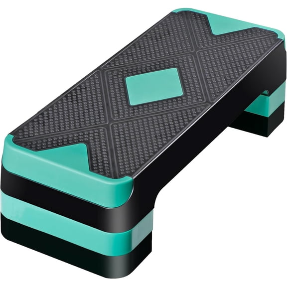 26.5 inch Aerobic Step Platform with 4 Step Risers, Height Adjustable Exercise Stepper for Home Gym Workouts, 400 lbs Capacity