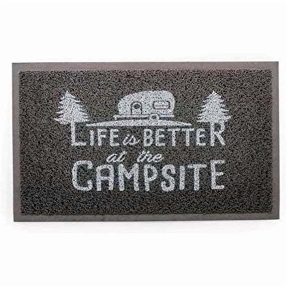 26.5 x 15 in. Life Is Better At The Campsite Scrub Rug Travel Trailer, Teal