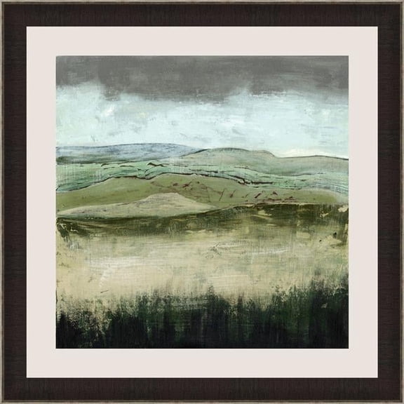 26.5 x 26.5 in. Crystal Moorland I, Framed Fine Art Print with Glass - Brown & Silver
