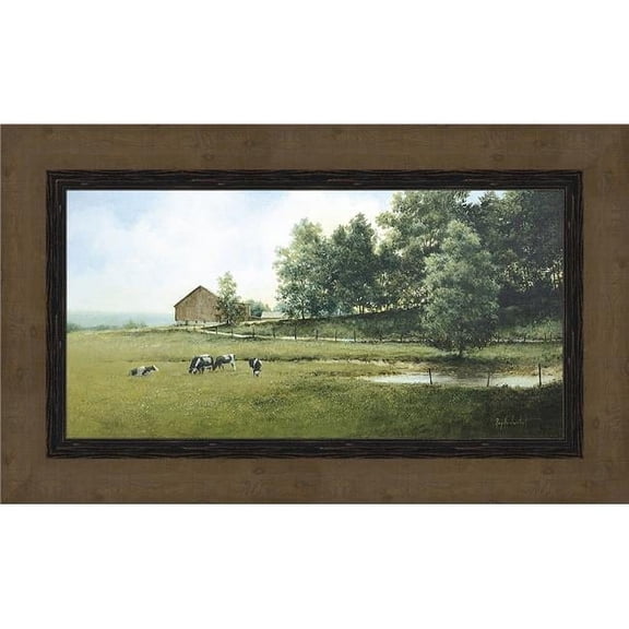 26.5 x 44.5 in. Country Lane, Framed Textured Fine Art Print - Brown