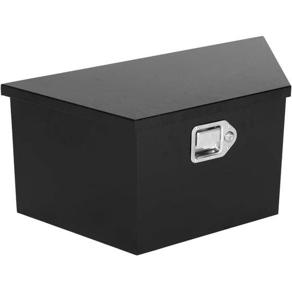 26.5"x13.6"x12" Trailer Tongue Toolbox, Black Steel, Waterproof, T-Handle Latch, RV/ATV/Truck Bed Storage