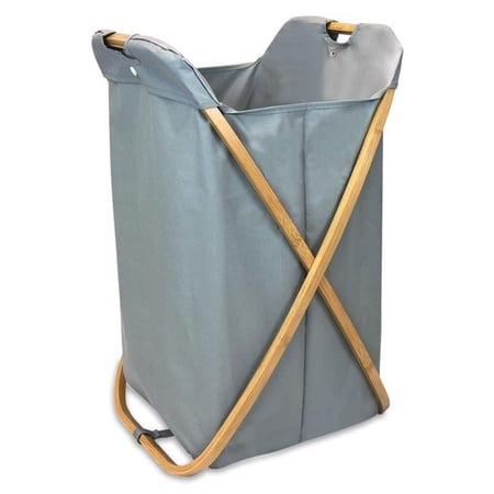 26.50 x 16.25 x 18 in. Bamboo Folding X-Frame Laundry Hamper Sorter, Grey