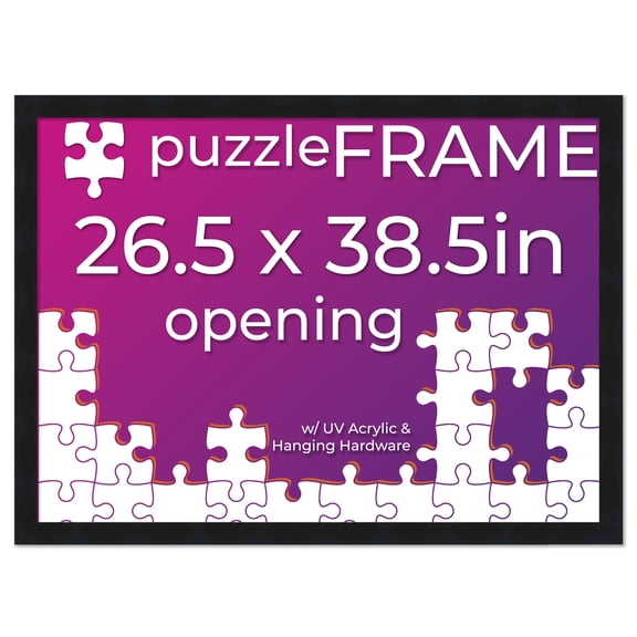 26.5x38.5 Frame for Jigsaw Puzzles - Wooden Black Puzzle Frame For Puzzles Measuring 26.5x38.5 Inches