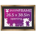 thumbnail image 1 of 26.5x38.5 Frame for Jigsaw Puzzles - Wooden Bronze Puzzle Frame with Mat (Black) For Puzzles Measuring 26.5x38.5 Inches, 1 of 9