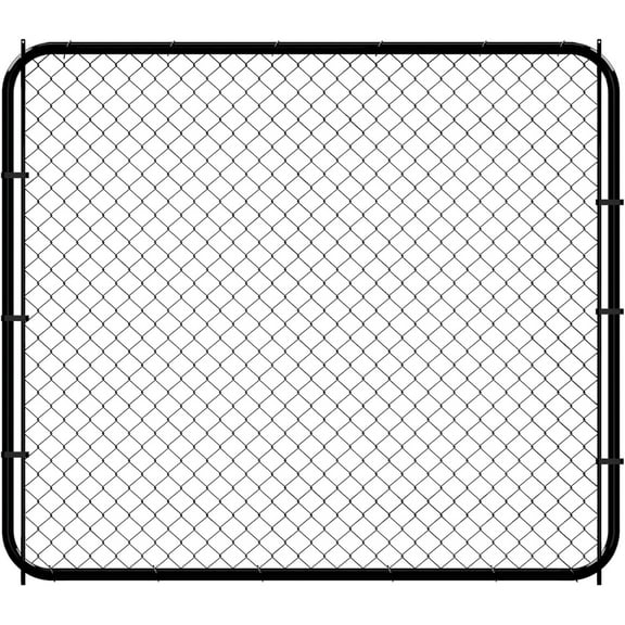 26"-72" W x 5' H Fence Gate Kit Chain Link Outdoor Metal Garden Gate,Adjust-A-Gate backyard gate Chain Link Fence Panels Wood Metal fencing Gate Walk-Through Gate Kit Anti-Rust for Yard Black