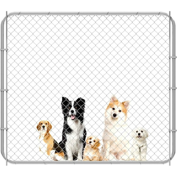 26-72" Wx60 H Chain Link Fence Gate, Anti-Rust Galvanized Garden Fence with Gate, Adjustable Outdoor Fence Gate Kit for 2.2–6ft Openings with Round Corner Frame for Yard, Patio & Entry