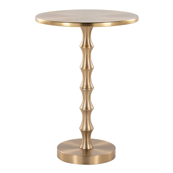 26.75" Contemporary Metal Accent Table in Gold Modern Bamboo Inspired Design Grandview Gallery by