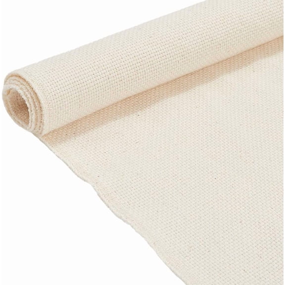 26.7x20In White Punch Needle Fabric Linen Embroidery Sewing Hooking Overlocking Cloth Pre-Cut Tufting Rug-Punch Handwork for Needlework DIY Making Art Crafting Decoration Supplies Linen