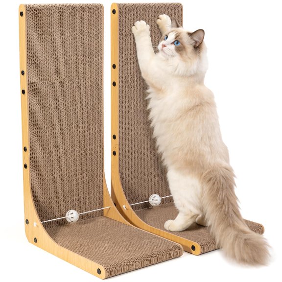 26.8 Inch 2-Pack High Density Cardboard Cat Scratcher for Multi-Cat Homes