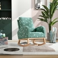thumbnail image 1 of 26.8"W Rocking Chair for Nursery, Mid Century Accent Rocker Armchair with Side Pocket, Modern Upholstered High Back Rocking Chair for Living Room Baby Room, Green, 1 of 10