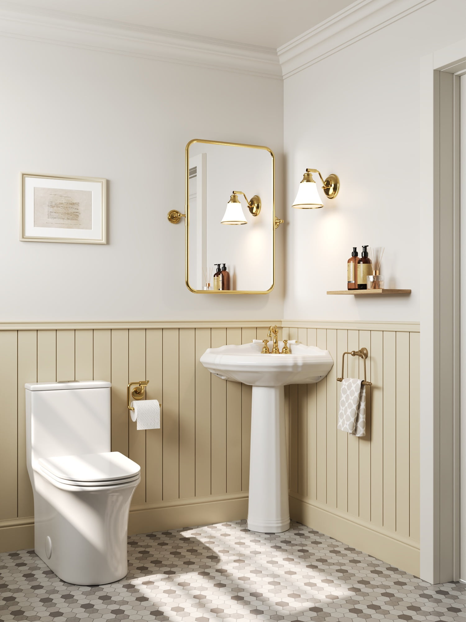 White Ceramic Triangular Corner Pedestal Bathroom Sink