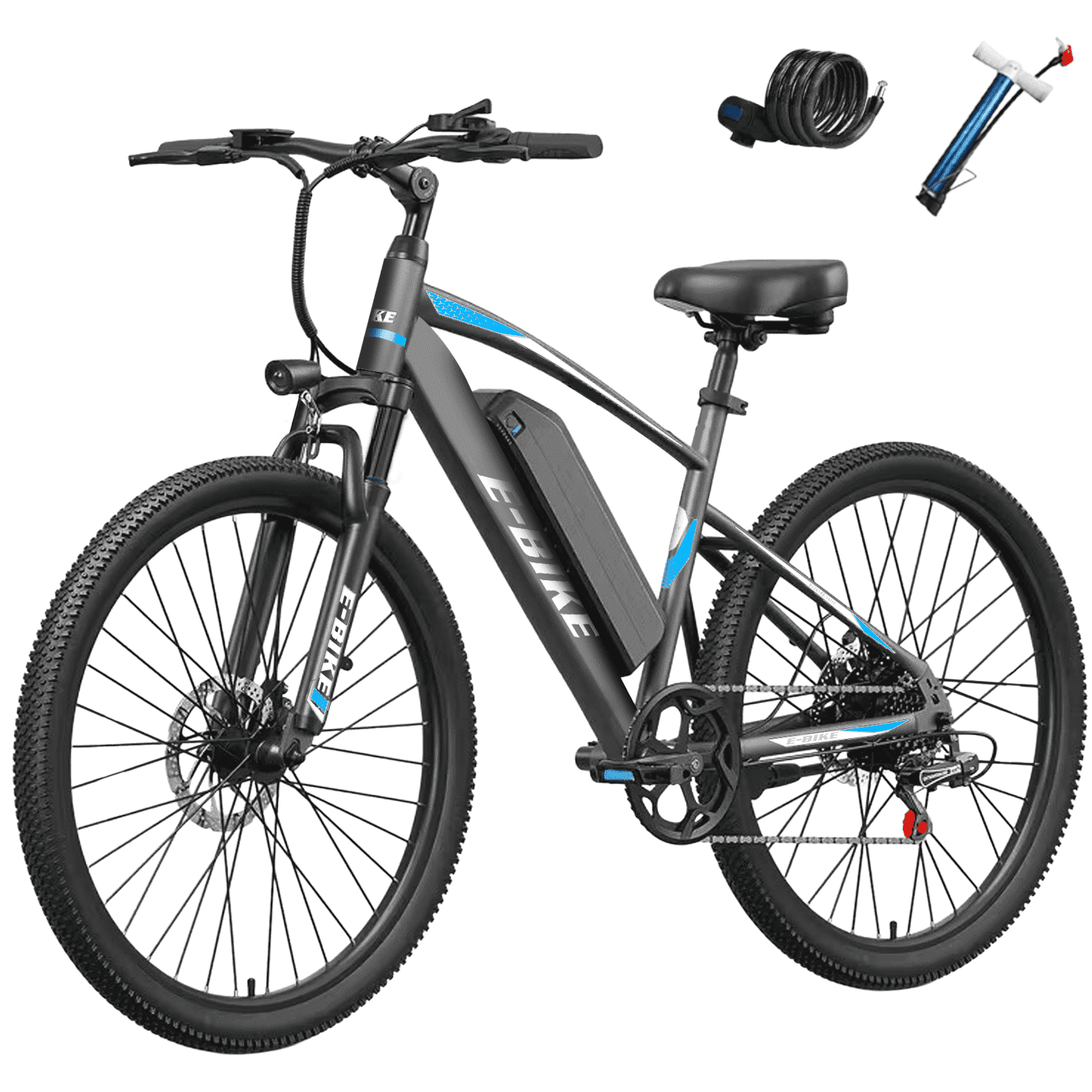 26"Electric Bicycles for Adults,Ebike with 749W Peak Motor,40 Miles 20MPH 432WH Removable Battery,7-Speed,UL2849
