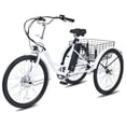 thumbnail image 1 of Viribus Adjustable Seat Unisex Adults Electric Tricycle, White, 26", 1 of 11