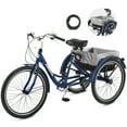 24 Inch Folding Adult Tricycle Bicycle 3-Wheel Bike 7 Speed Trike Bike